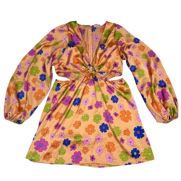 Show Me Your Mumu Womens Size XL Go Out Cut Out Mini Dress Poppin Poppy - Picture 1 of 12